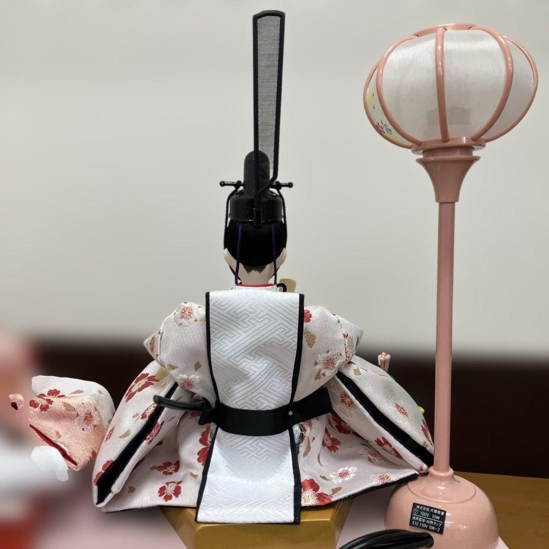 N544【美品】ケース入り雛人形 親王飾り オルゴール・灯り付き 2024年購入