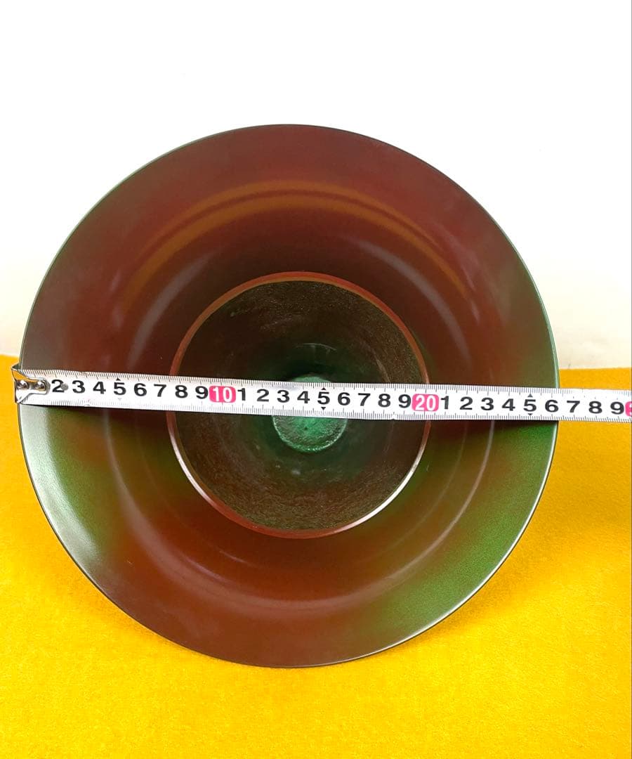 ●希少 いけばな 銅製 花器 池坊 朱緑玉虫 オーロラ●