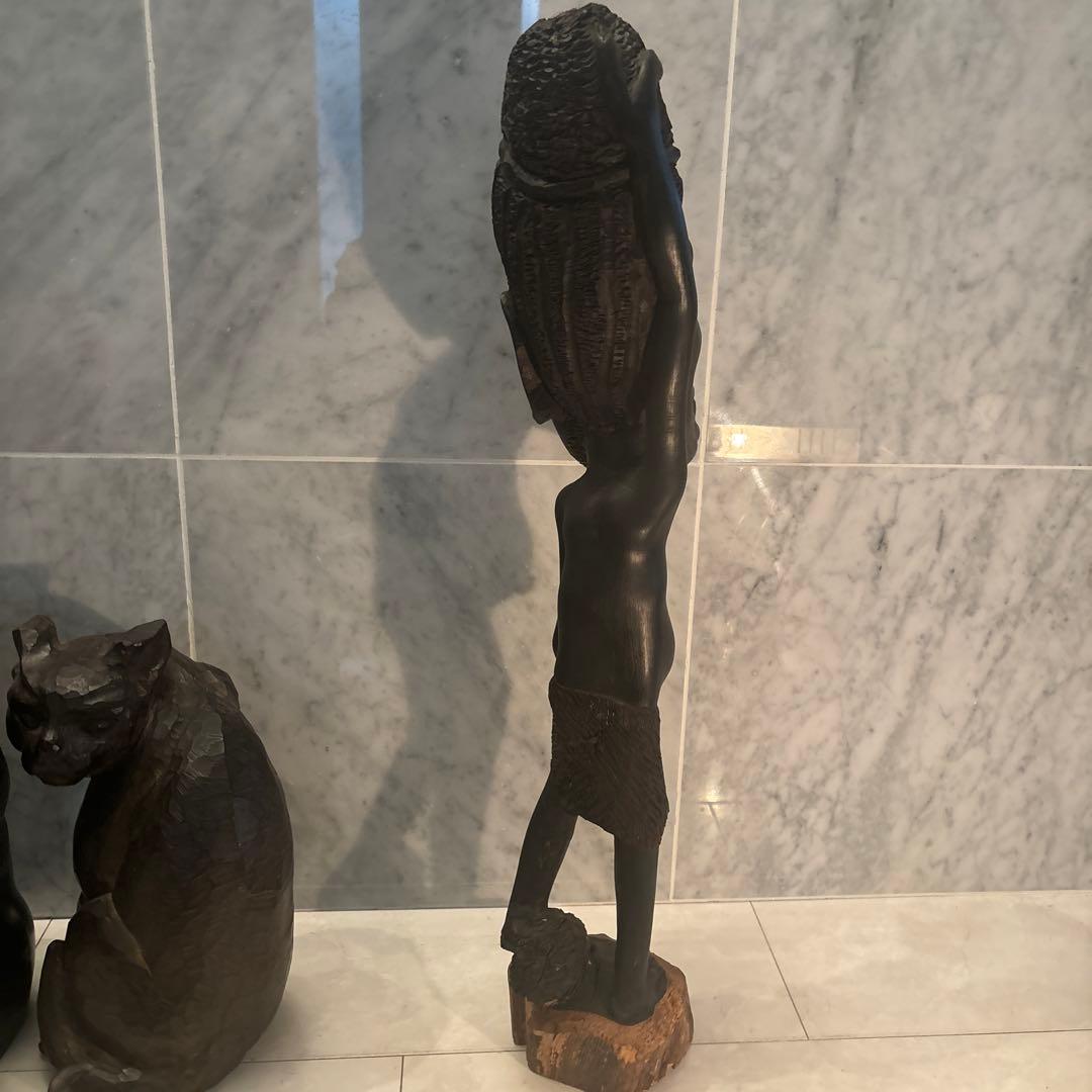 東アフリカビンテージインパクトのある巨大な顔がとてつもない存在感の木彫り