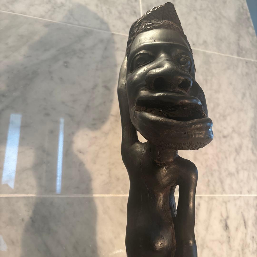 東アフリカビンテージインパクトのある巨大な顔がとてつもない存在感の木彫り