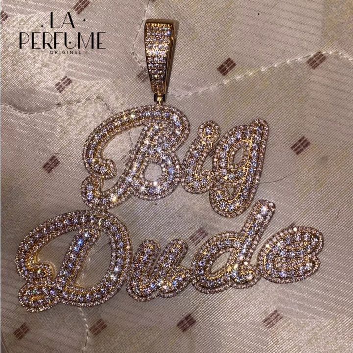 名入れ♡バゲットキラキラ ヒップホップ イニシャル ネックレス ゴールド 手作り