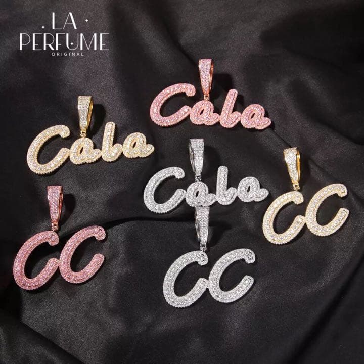 名入れ♡バゲットキラキラ ヒップホップ イニシャル ネックレス ゴールド 手作り