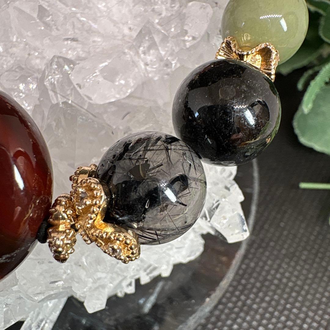 ＊ちゃみ様お取置き4/3＊レッドゼブラ　両面ハートレッドジャスパーブラックルチル