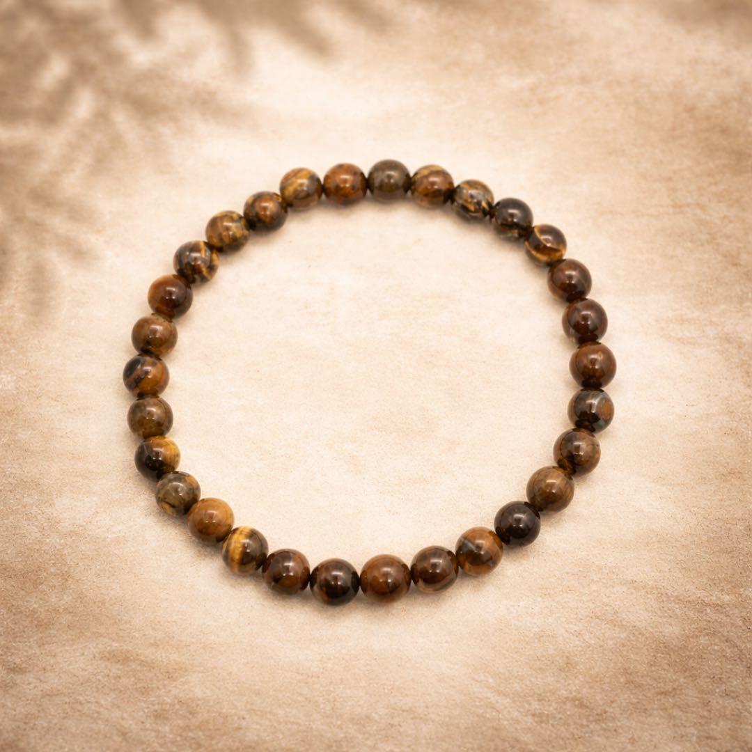 金運・守護【天然石タイガーアイ】6mm 厄除け パワーストーン ブレスレット浄化