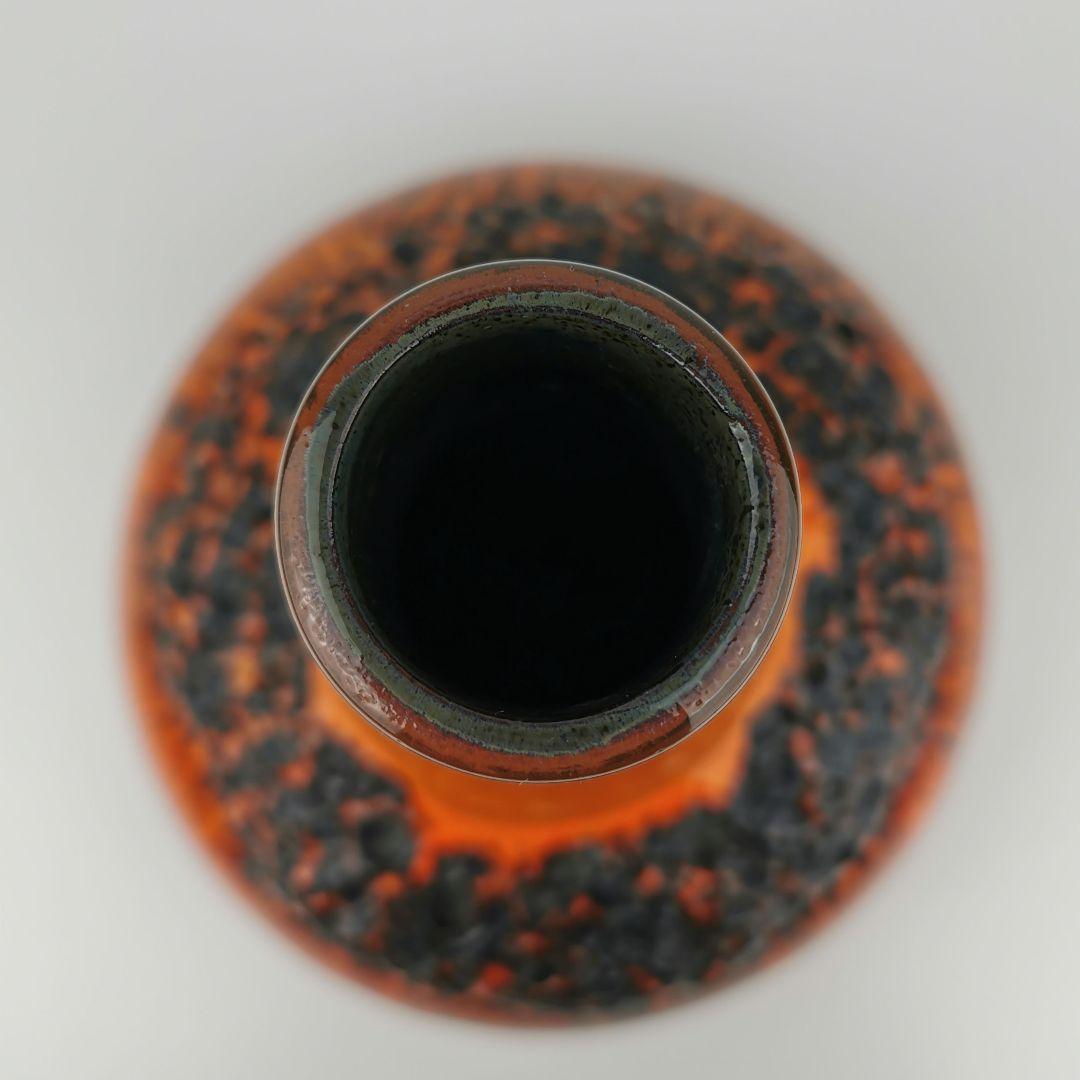 【西ドイツ製 Fatlava 】kreutz 花瓶 26cm オレンジ色
