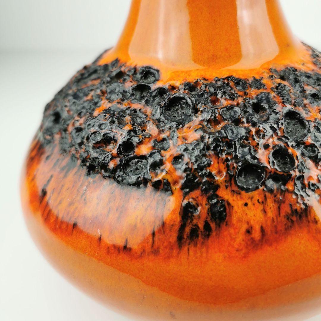 【西ドイツ製 Fatlava 】kreutz 花瓶 26cm オレンジ色