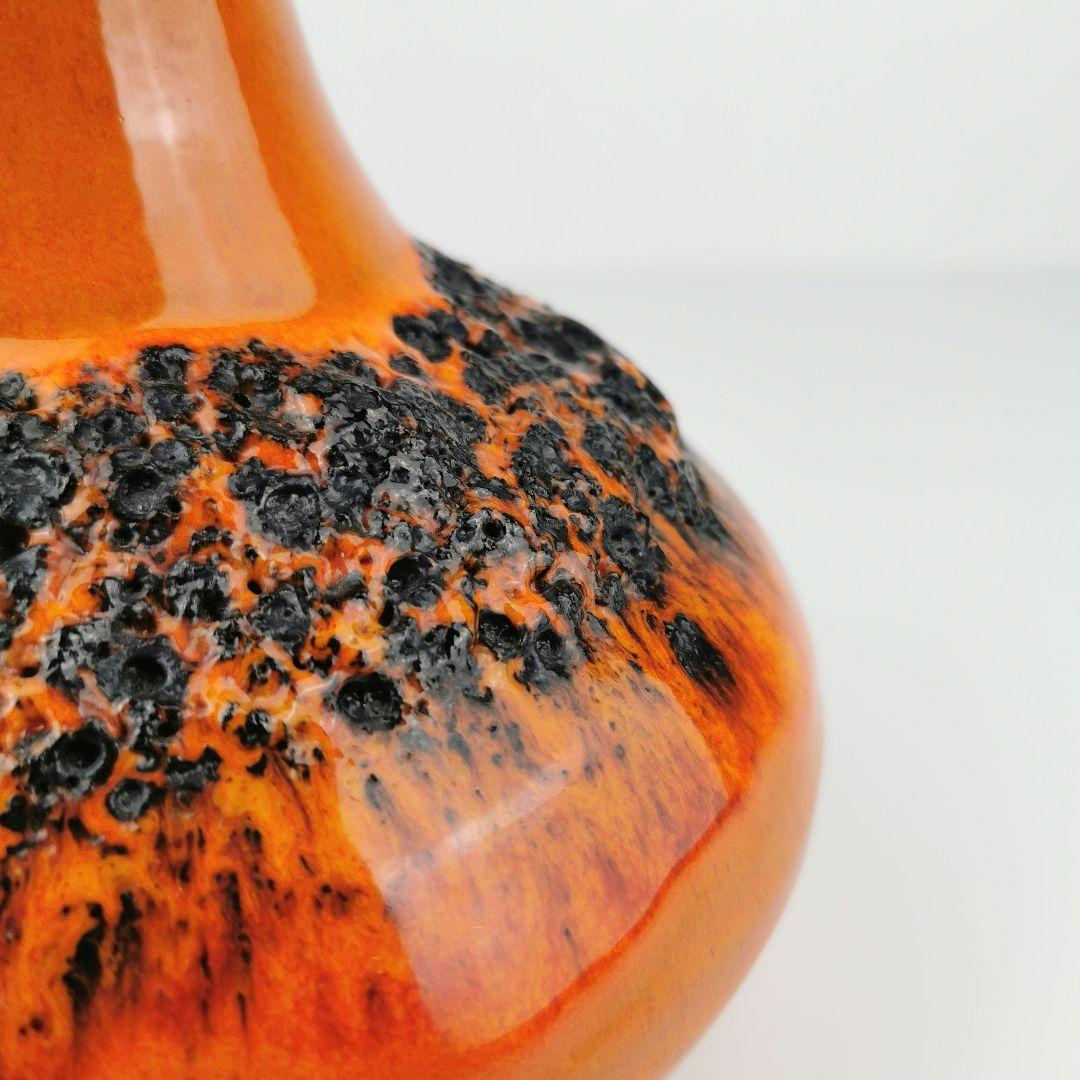 【西ドイツ製 Fatlava 】kreutz 花瓶 26cm オレンジ色