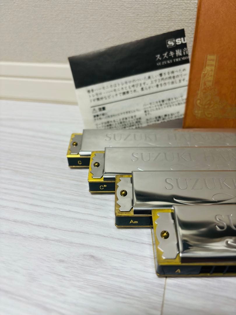 SUZUKI SU-21W 複音ハーモニカ 4本セット A/Am/C/C#