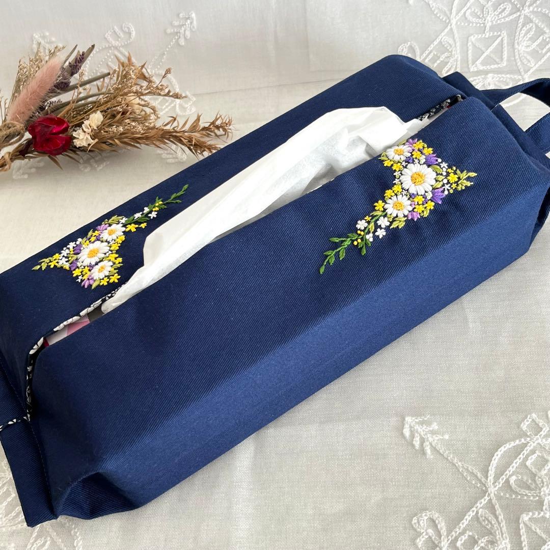 刺繍　ティッシュカバー　ボックスティッシュ　NO.31 オーダーメイド