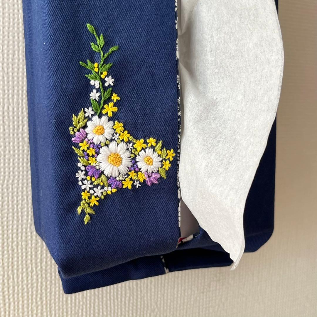 刺繍　ティッシュカバー　ボックスティッシュ　NO.31 オーダーメイド