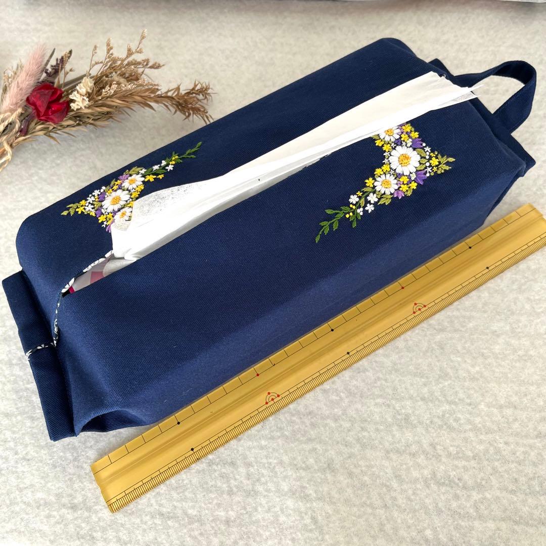 刺繍　ティッシュカバー　ボックスティッシュ　NO.31 オーダーメイド