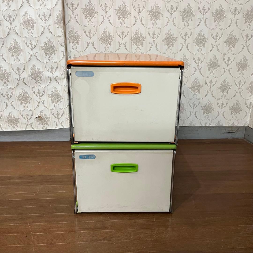 【アンティーク】昭和レトロ レトロポップ ヨドコウ スチール 収納ケース 古道具