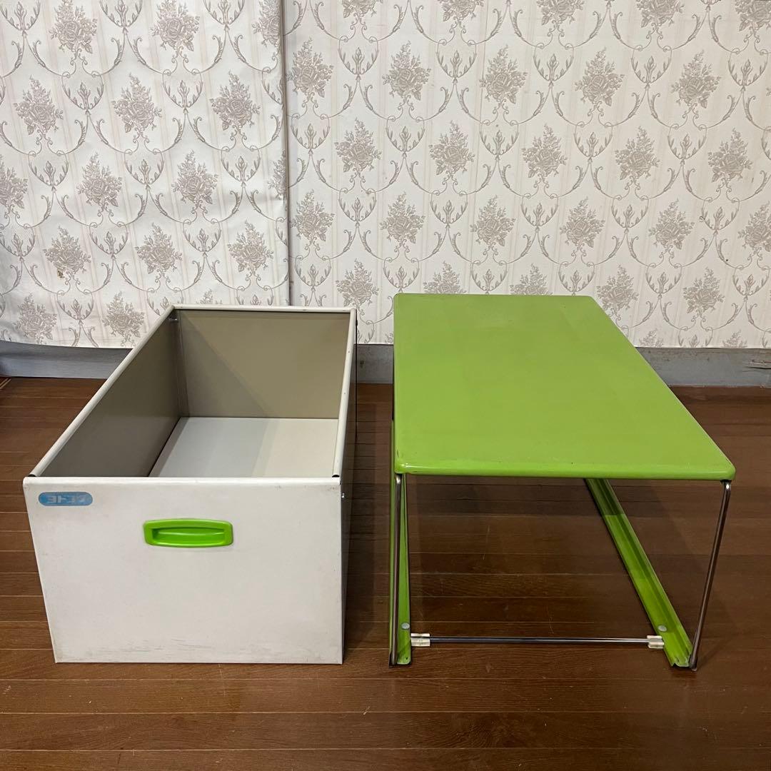 【アンティーク】昭和レトロ レトロポップ ヨドコウ スチール 収納ケース 古道具