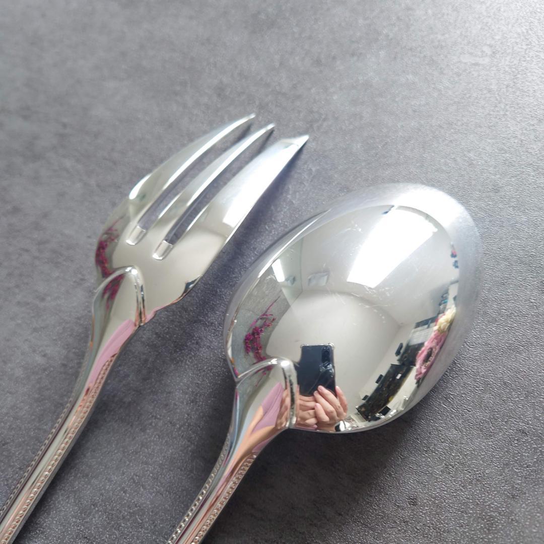 美品 クリストフル パール サービングフォーク サービングスプーン