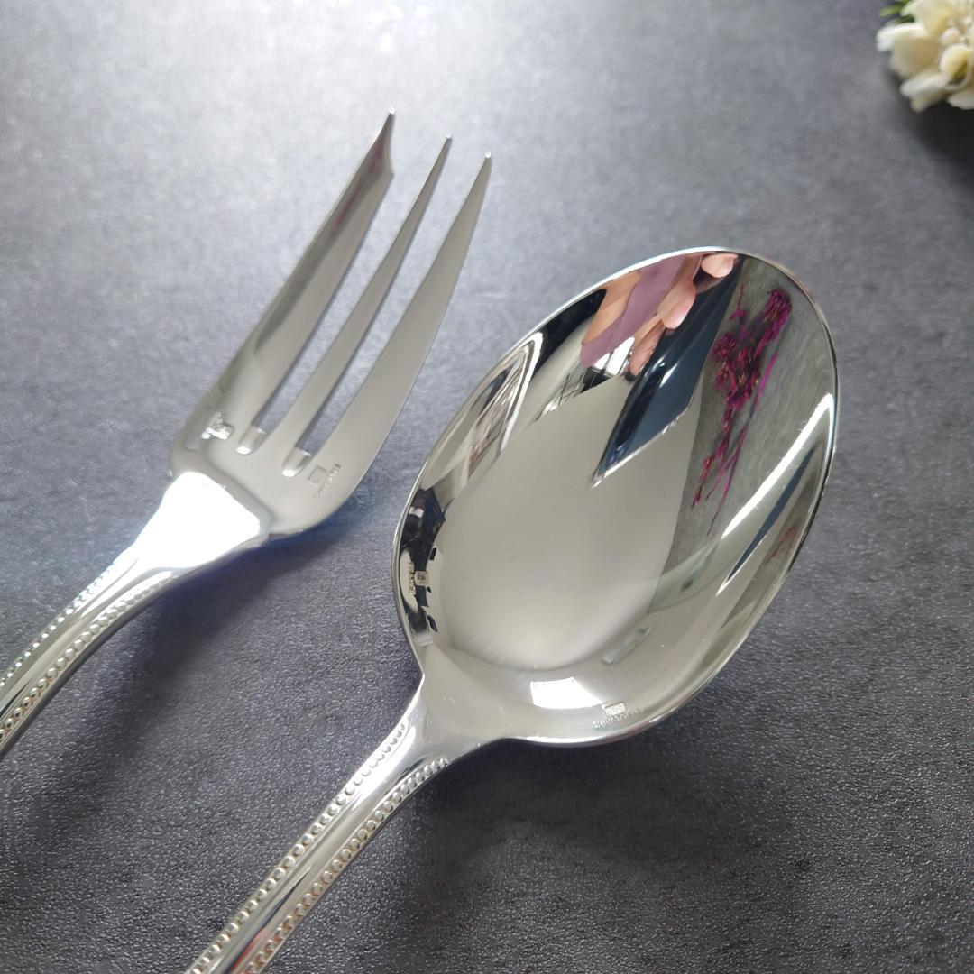 美品 クリストフル パール サービングフォーク サービングスプーン