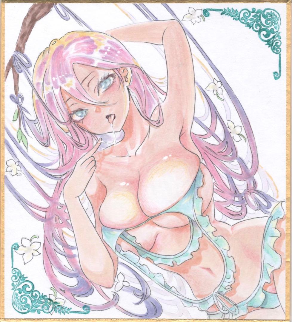 ゆ*り様 手描き イラスト オリジナル アナログ 色紙