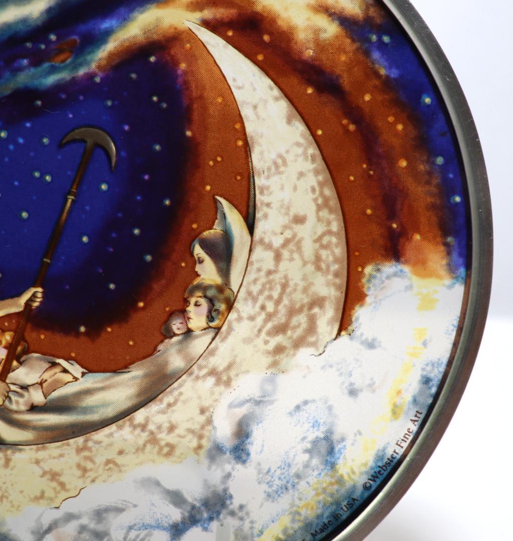 夢の国へ向かう月のボート ヴィンテージ ステンドグラス ヒュー・ウィリアムズ