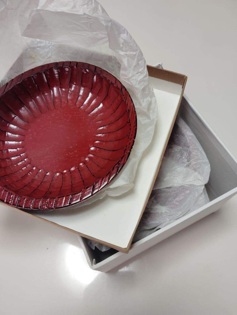 渕削り古代根来　茶托　５客