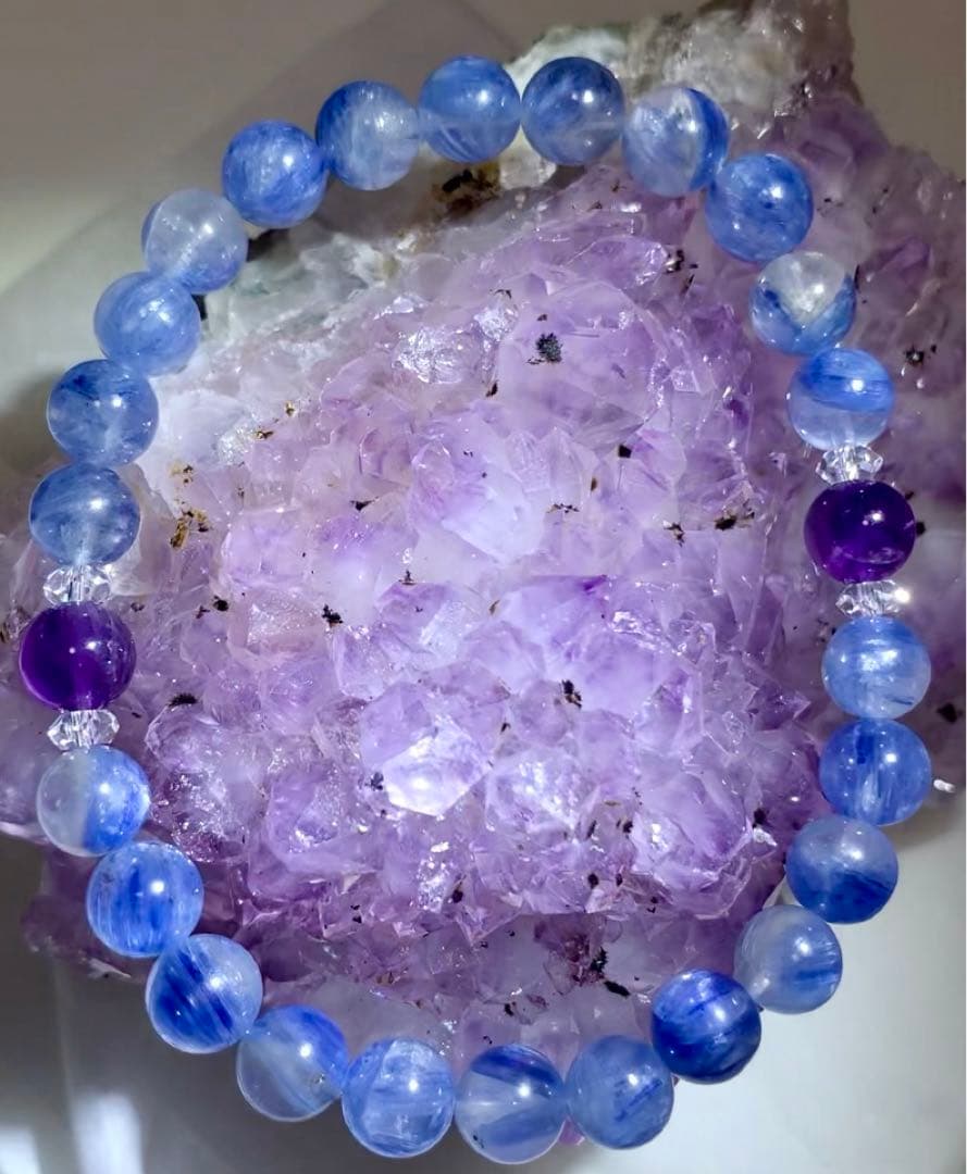 カイヤナイトシリカ　アメジスト　ウルグアイ産　ブレスレット