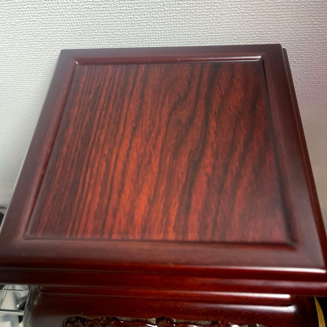 高級唐木花台　透かし彫り　紫檀　盆栽花台　懸崖花台　盆栽卓　香炉台　飾卓