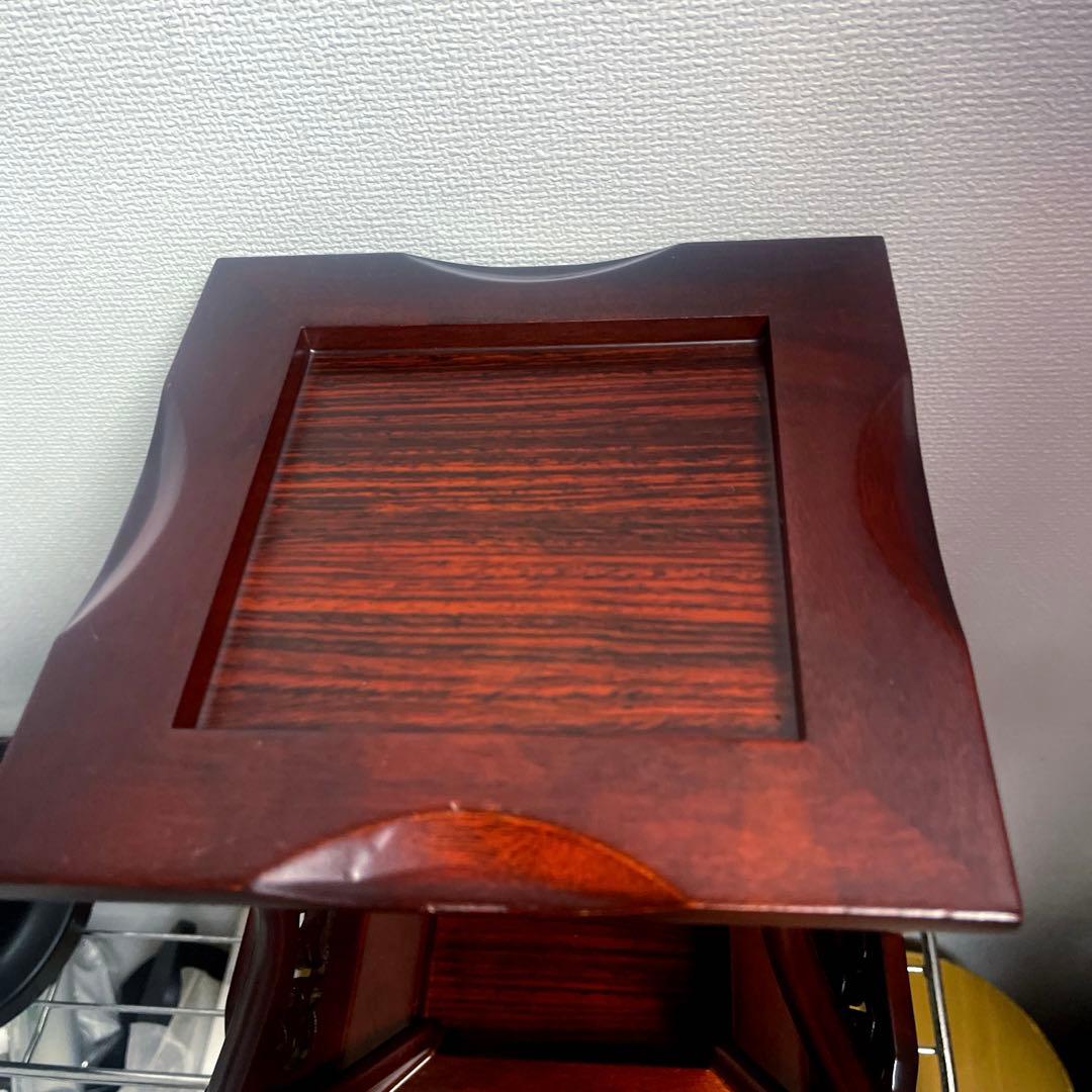 高級唐木花台　透かし彫り　紫檀　盆栽花台　懸崖花台　盆栽卓　香炉台　飾卓