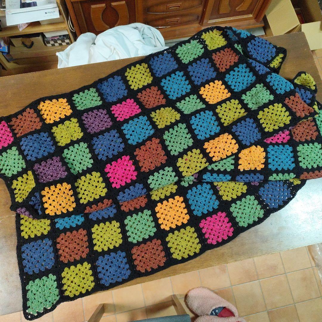 ハンドメイド　モチーフ編み③　約160cm×約110cm 　カバー