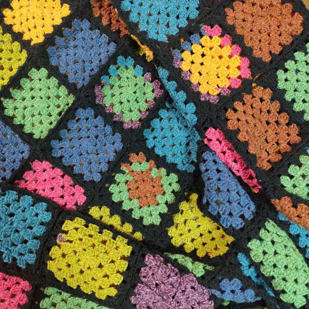 ハンドメイド　モチーフ編み③　約160cm×約110cm 　カバー