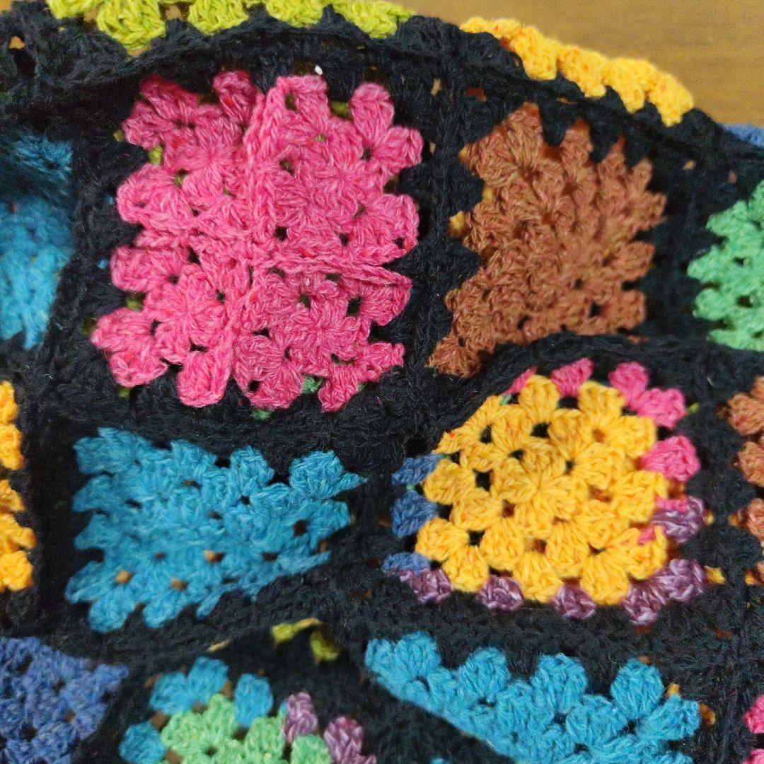 ハンドメイド　モチーフ編み③　約160cm×約110cm 　カバー