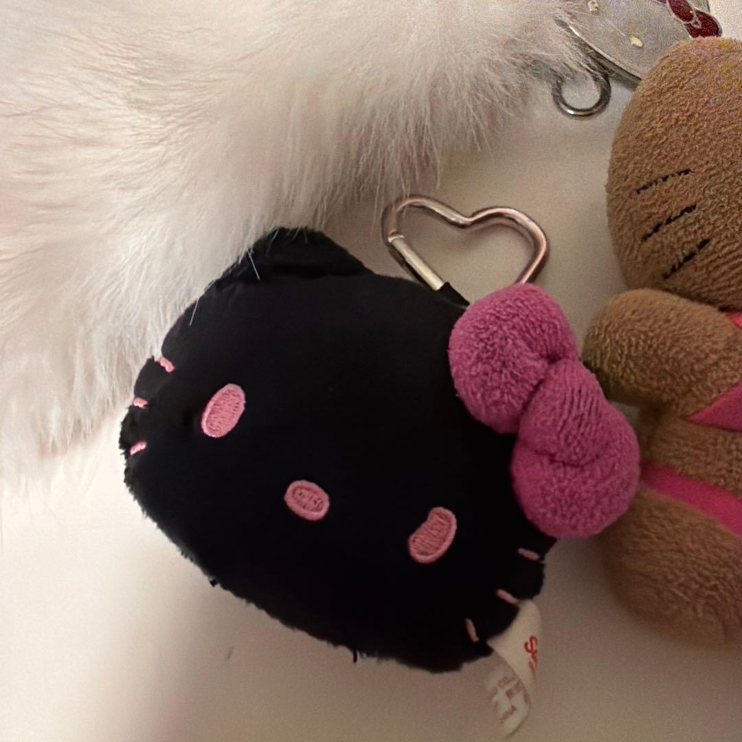 キティキーホルダー ガングロキティ キティぬいぐるみキーホルダー 美品