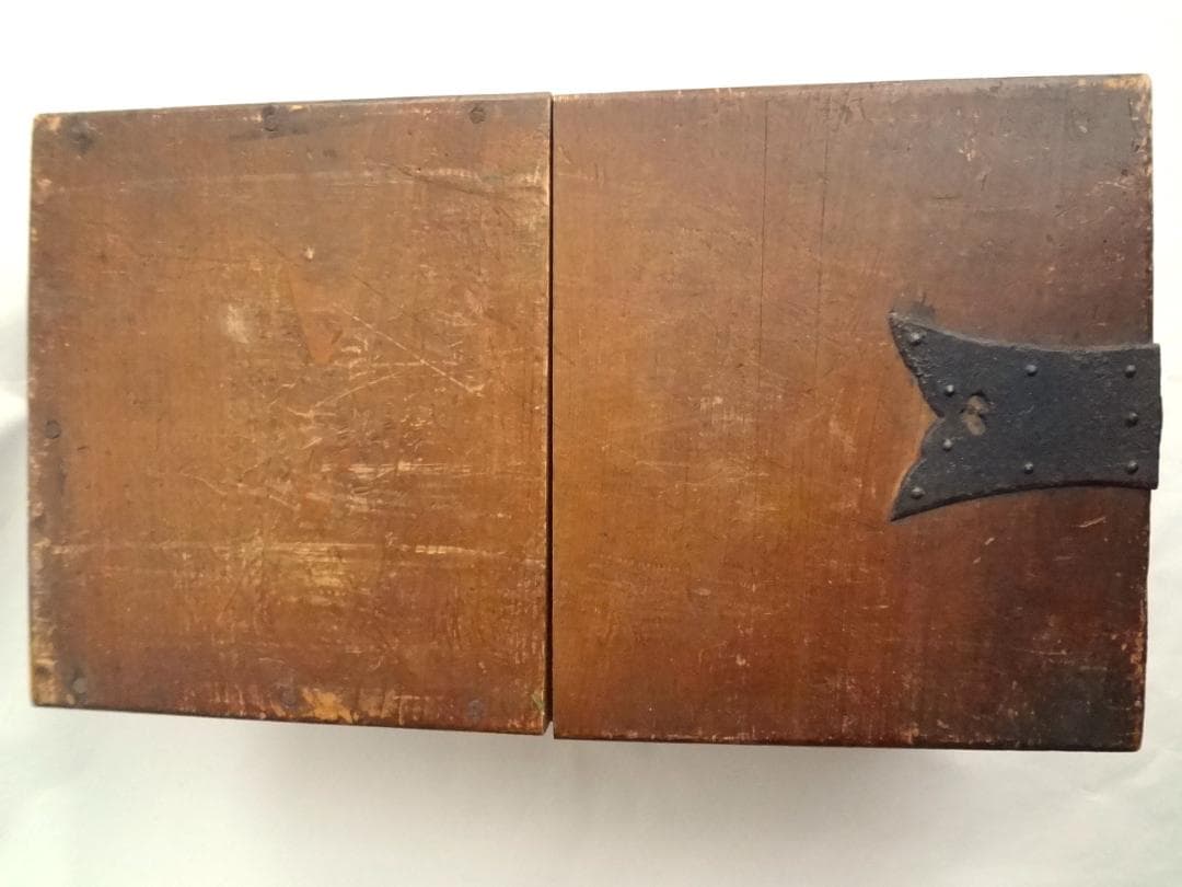 アンティーク　木箱　蓋付き　錠前　木製　明治　年代物　おすすめ品　希少品　激レア