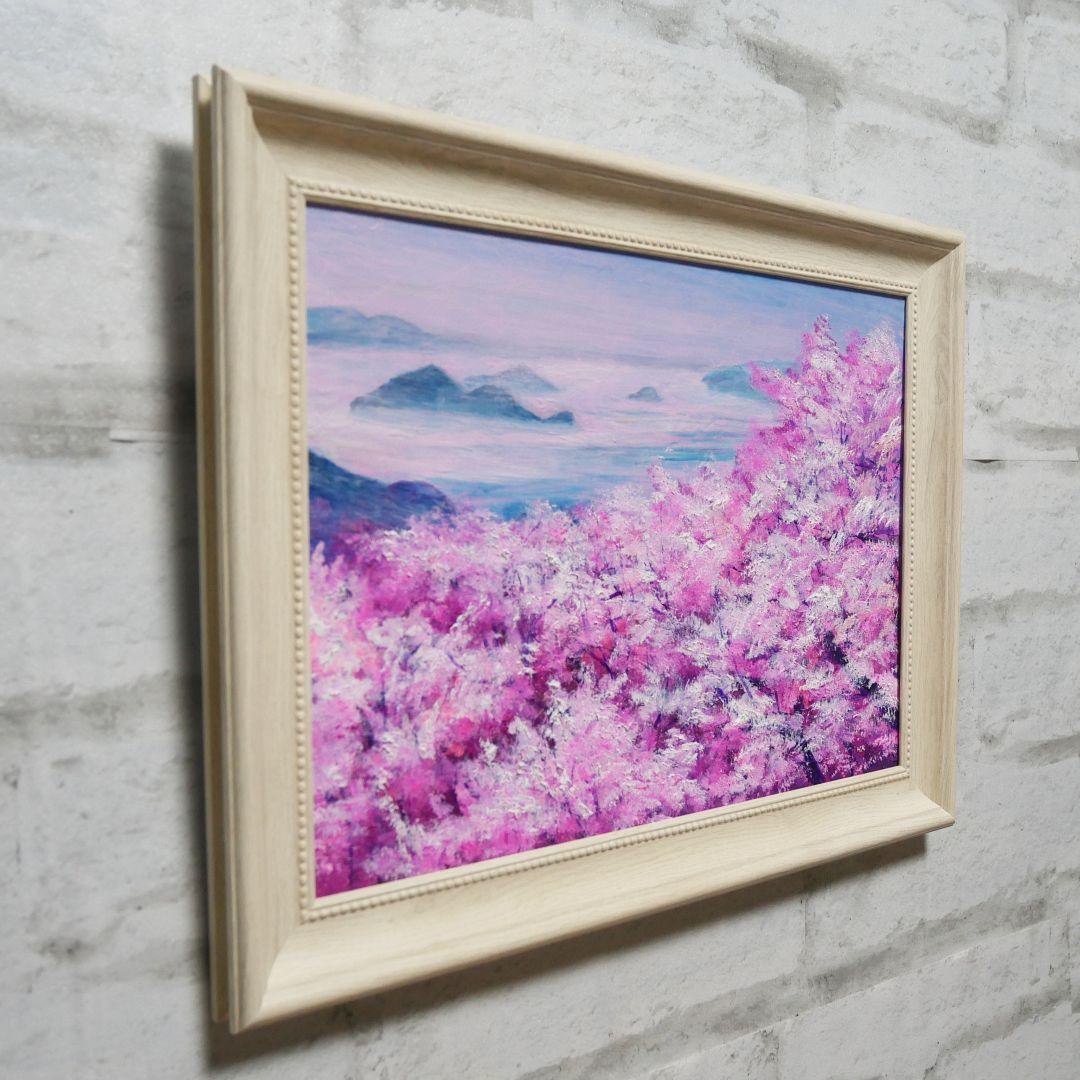 油絵 油彩 油彩画 絵 絵画【海の桜】