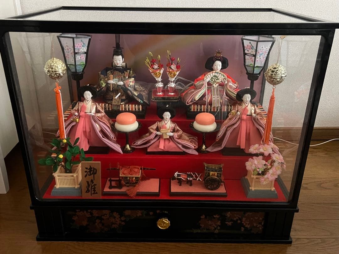 ガラスケース入り雛人形(オルゴール付き) ★即日発送いたします！★