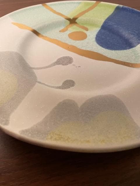 新品アンソロポロジーゴールドスパイスデザートプレート　ターコイズ