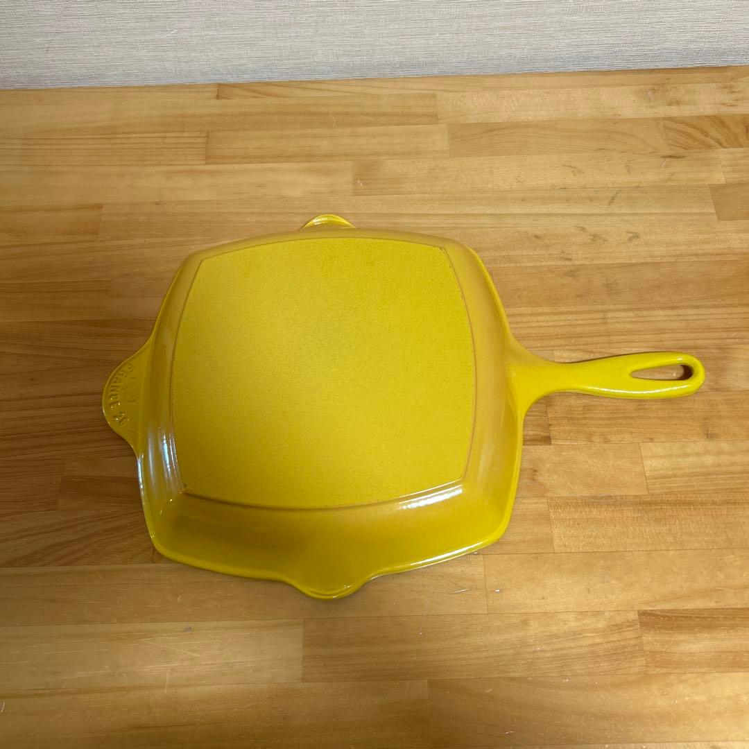 ルクルーゼ　スクエア　スキレット　グリルパン　26cm イエロー