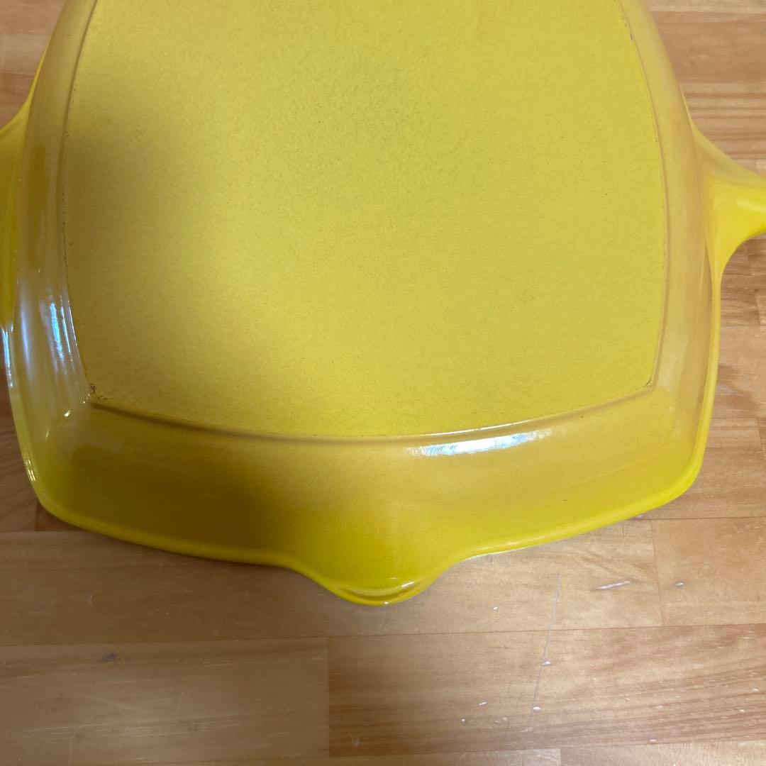 ルクルーゼ　スクエア　スキレット　グリルパン　26cm イエロー