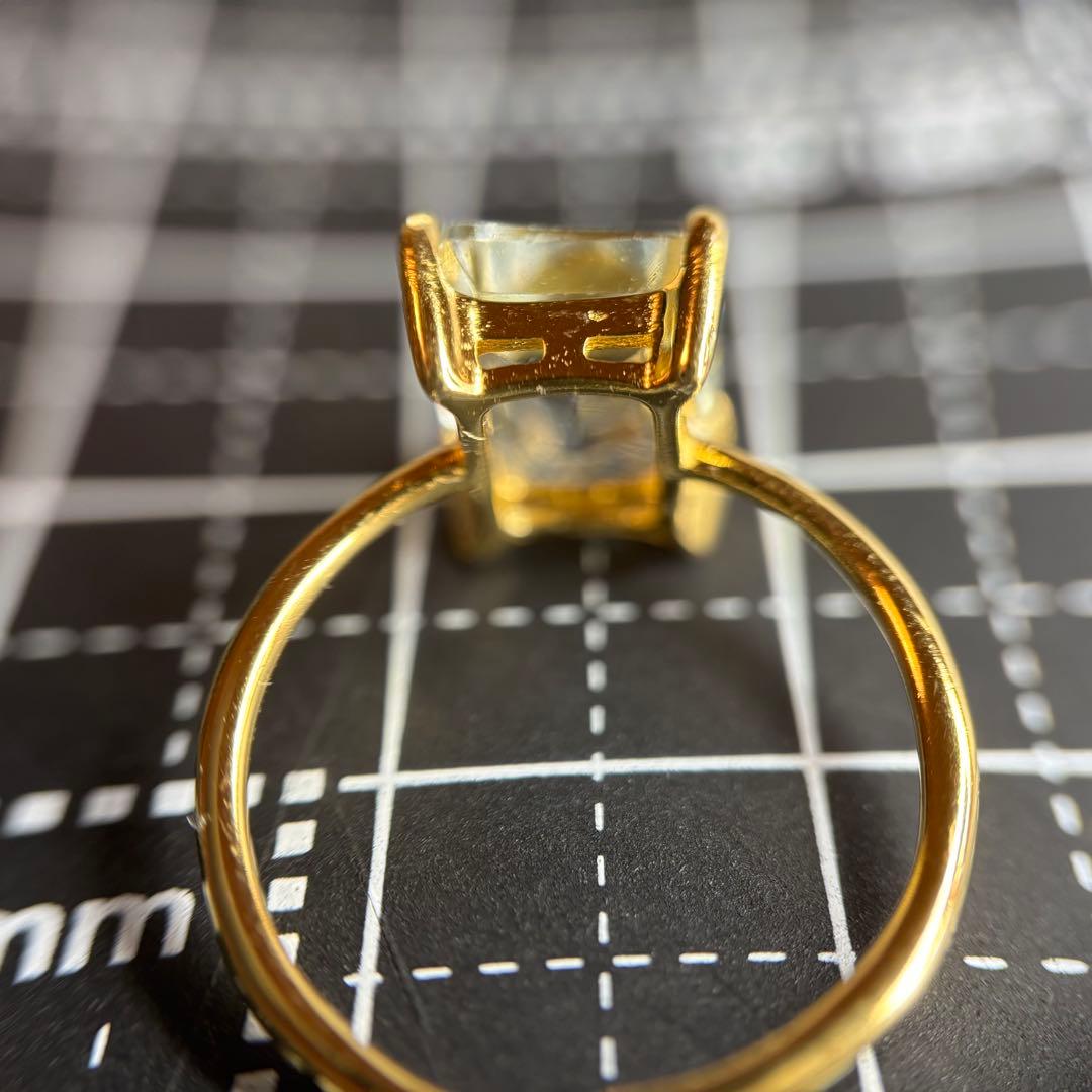 ★値下げ★天然石　大粒アクアマリン　リング　フリーサイズ