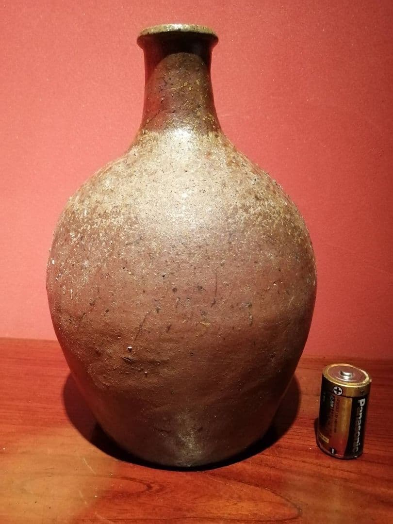 江戸期　常滑焼自然釉舟徳利