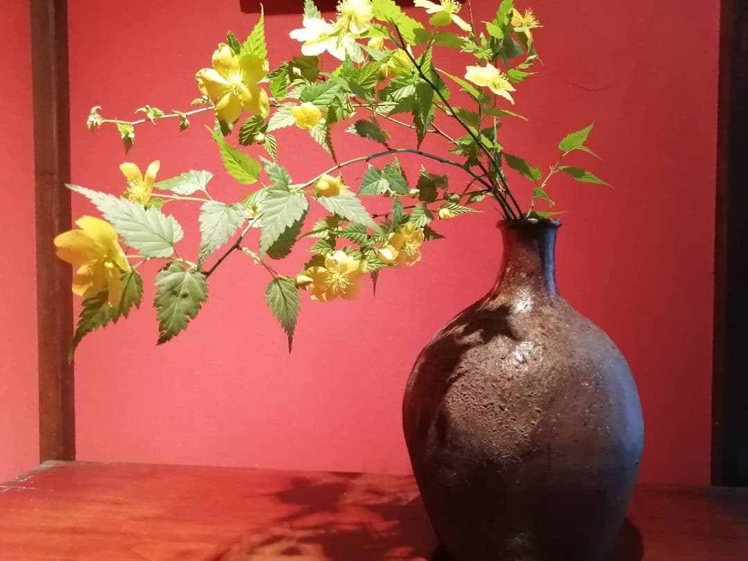 江戸期　常滑焼自然釉舟徳利