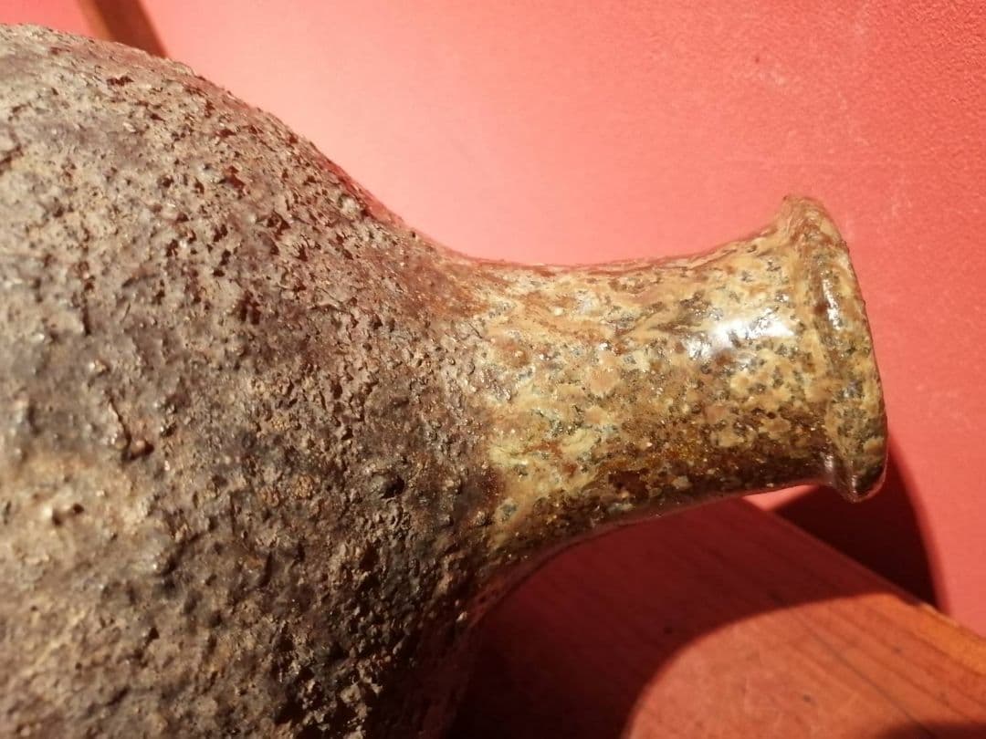 江戸期　常滑焼自然釉舟徳利