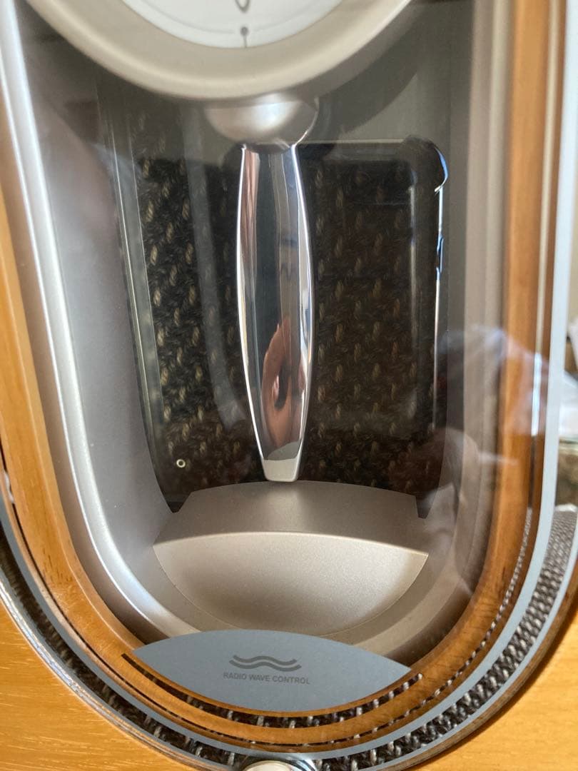 美品！SEIKO 木製 電波置き、掛け時計 オーバルデザイン