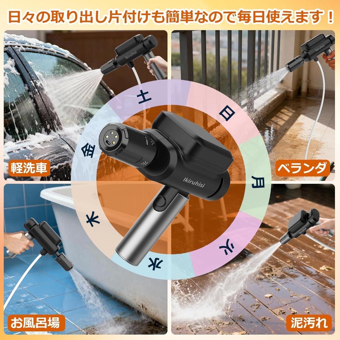 ✨高圧洗浄機 ハンディ コンパクト コードレス USB-C充電式 洗浄 洗車