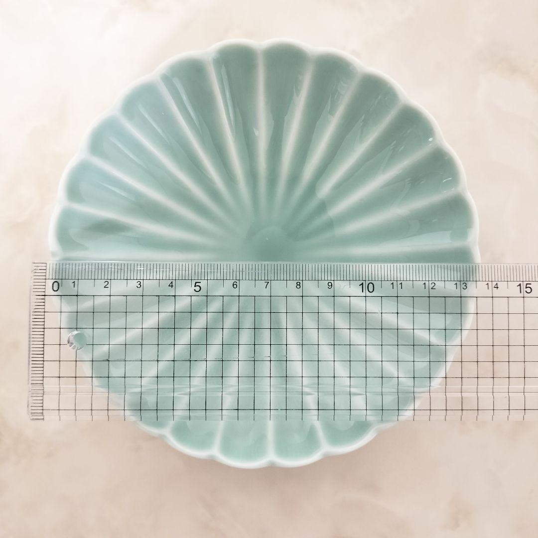 深川製磁 菊割小皿5枚セット 青磁 菊割小付揃 有田焼 菊型 小皿 和食器