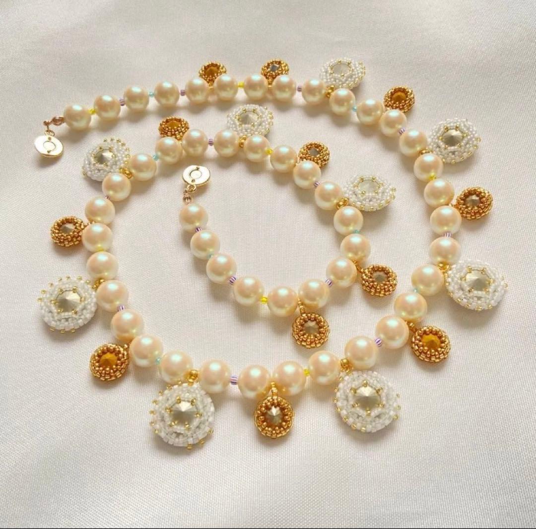 一点物　ネックレス　コスチュームジュエリー　星　宇宙　コズミック　マルチカラー