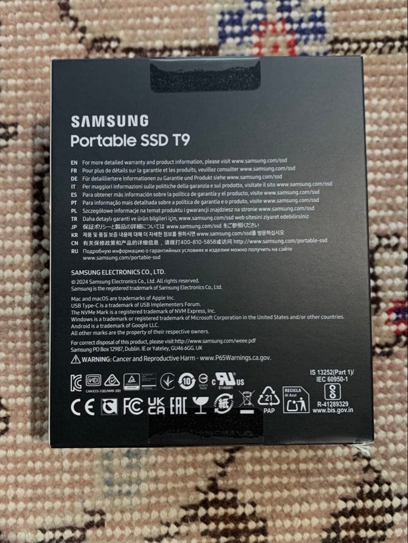 【新品未開封品】Samsung Portable SSD T9 2TB