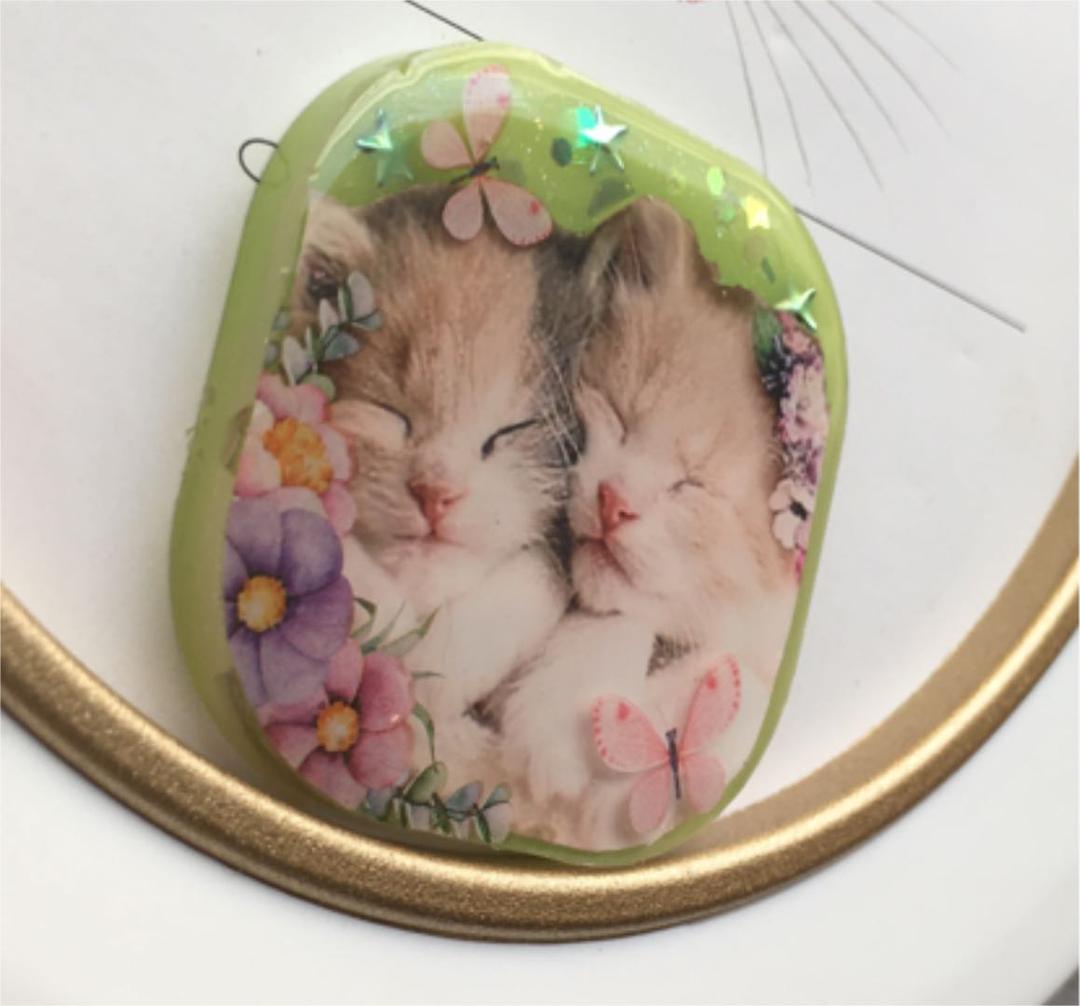 レジンヘアゴム♡お花畑でお眠猫ちゃん・再販不可