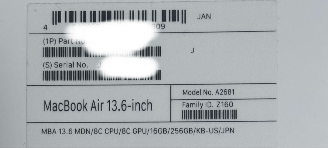 MacBook Air 13 M2スペースグレー,16gb,256gb元箱付き