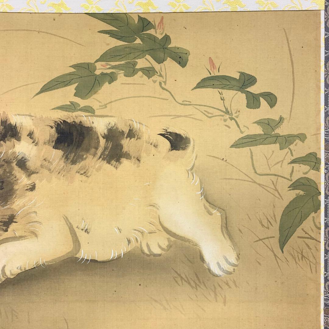 掛軸 光明 犬 合わせ箱 横物 動物