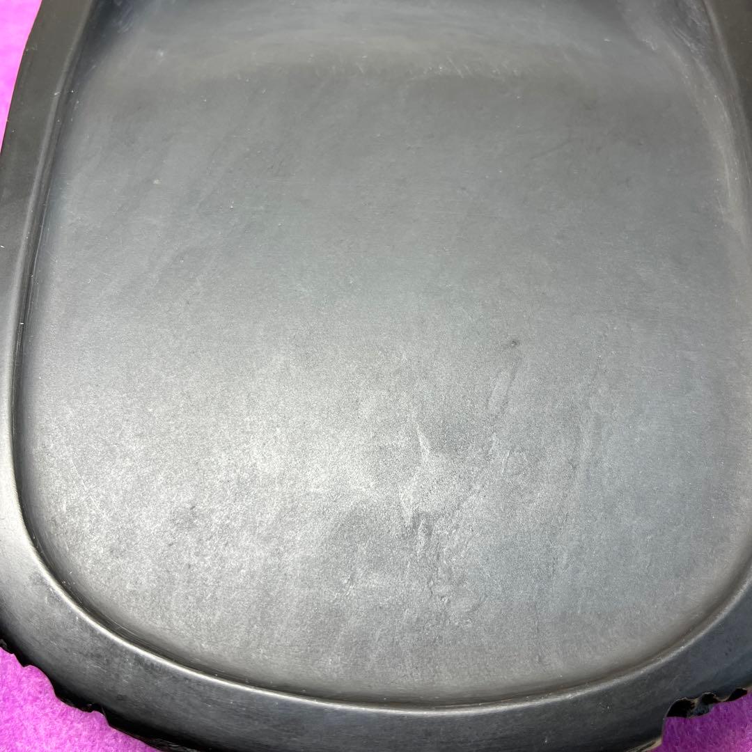 ⭕️雨端硯　名工　12代　雨宮弥兵衛　縁に昇雲を彫刻　程度良い　大型自然硯