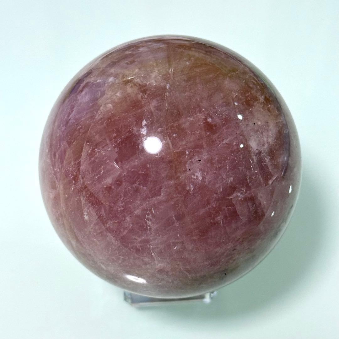 ラベンダーローズクォーツ　ゴールデンヒーラー　スフィア　マダガスカル産　天然石