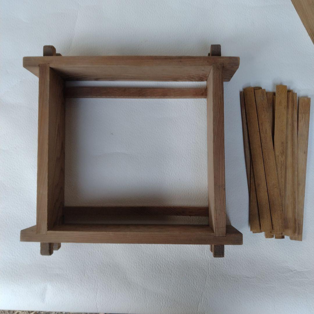 木製　角セイロ　蒸し器3段
